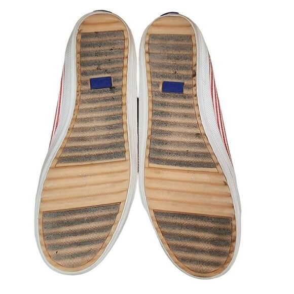 Keds Women's Red White Striped CH Railroad Low Top Slip-On Sneakers Size 9.5 - Picture 6 of 9
